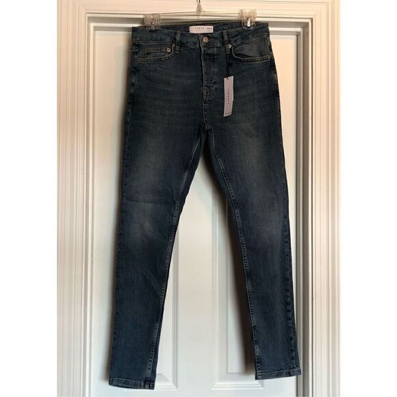 TOPMAN - 🎉HP🎉 NWT - L Size 28/32 Tapered Leg Skinny Jeans/Button-Fly Mid-Rise - Picture 4 of 15